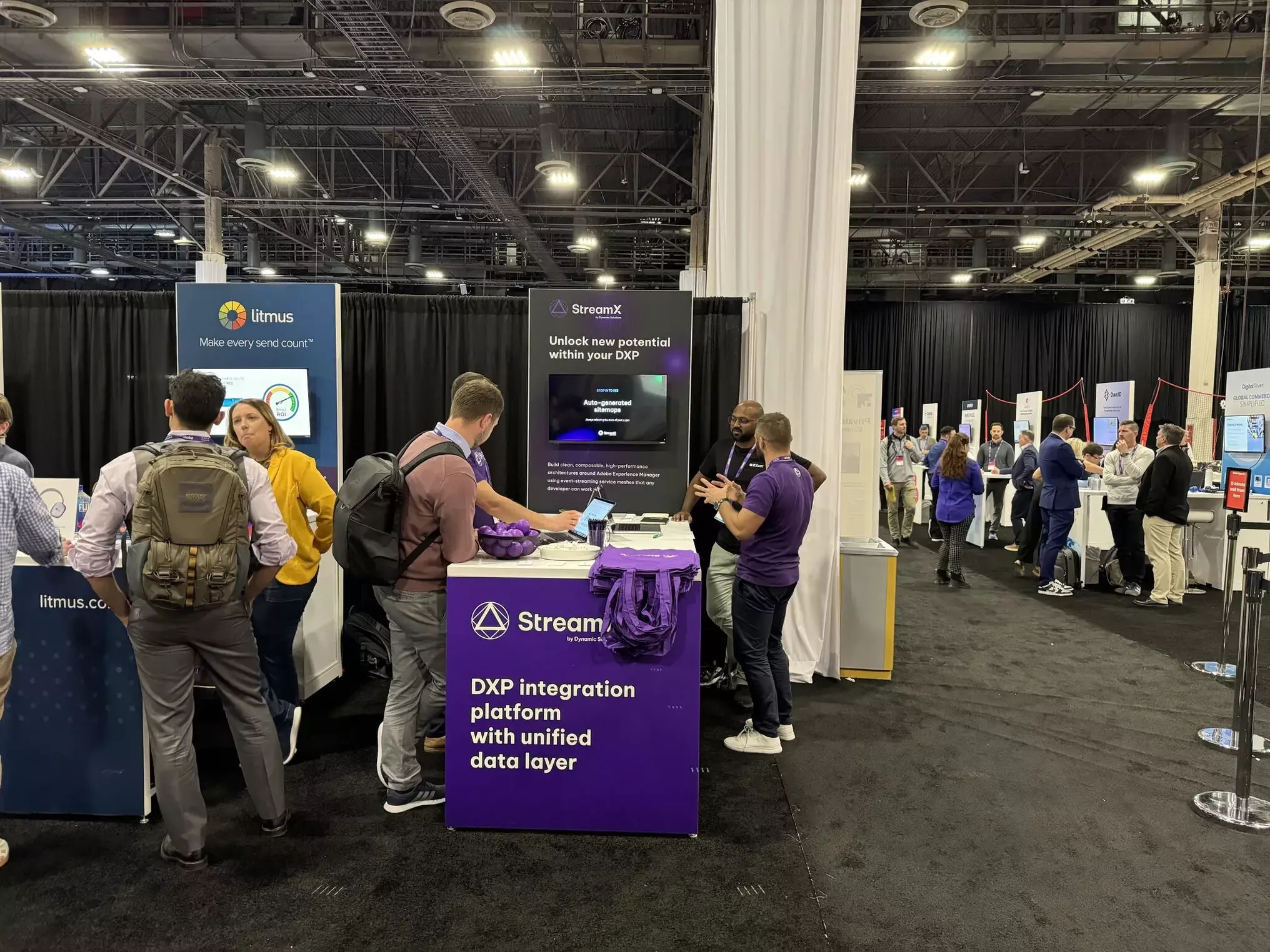 StreamX Adobe Summit booth during live demo