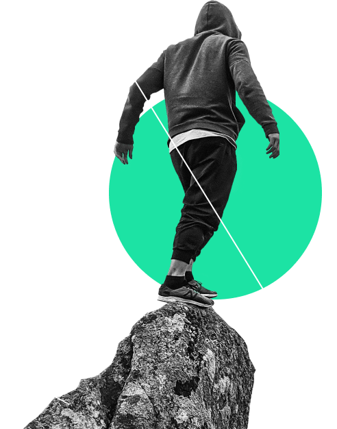 Person on a rock